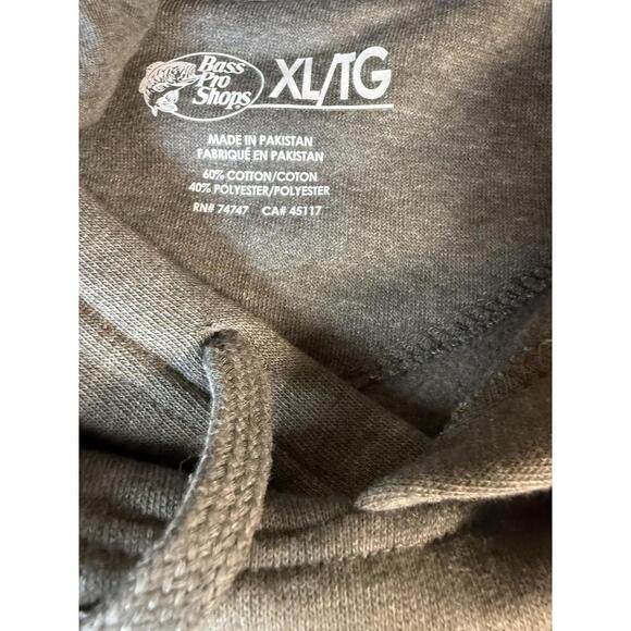 Bass Pro Shops Hoodie Men's XL Gray Sweatshirt Johnny Morris Fishing XL NWT - Picture 4 of 4